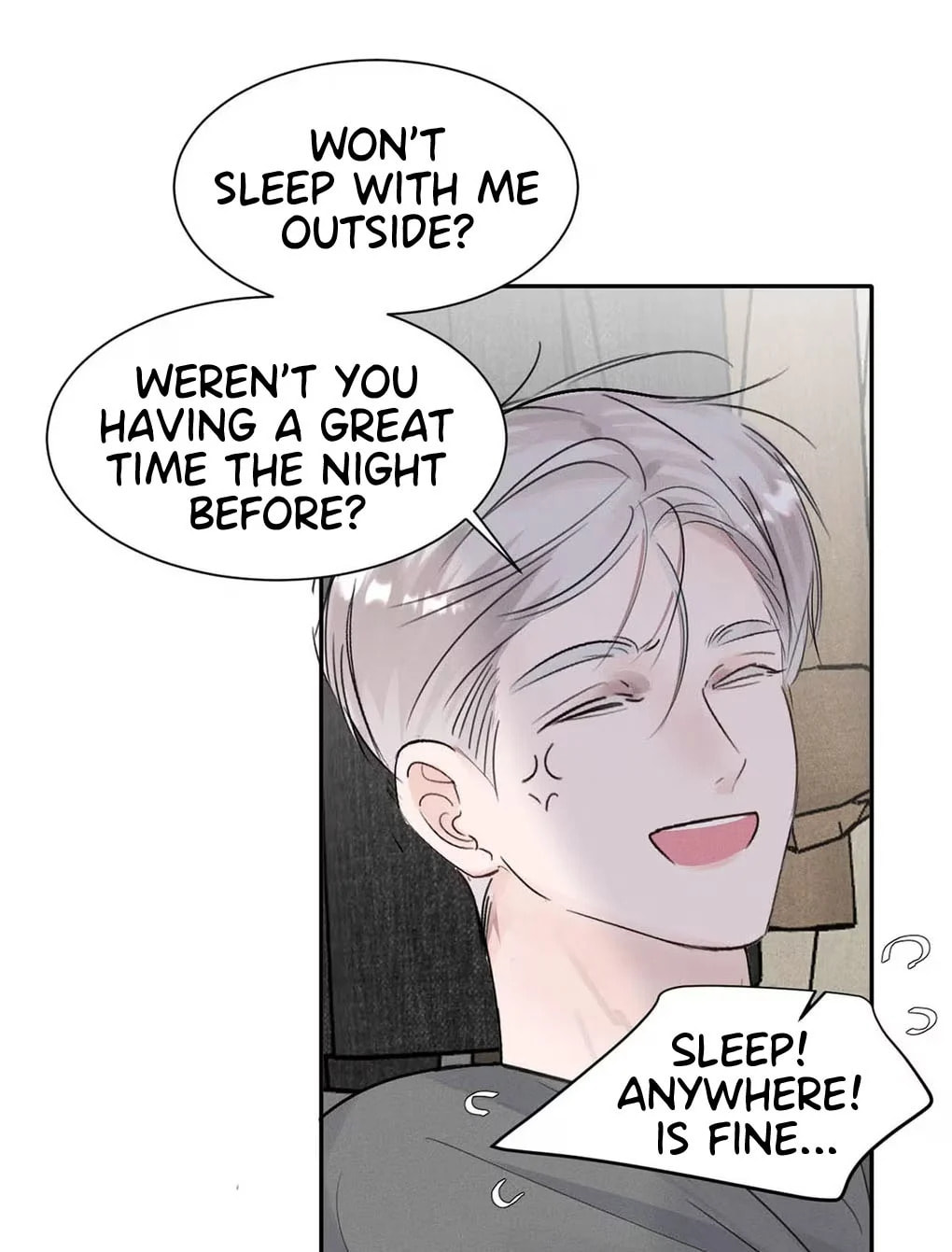 You're sleeping with me “only”, or “sleeping” with me only? page 40